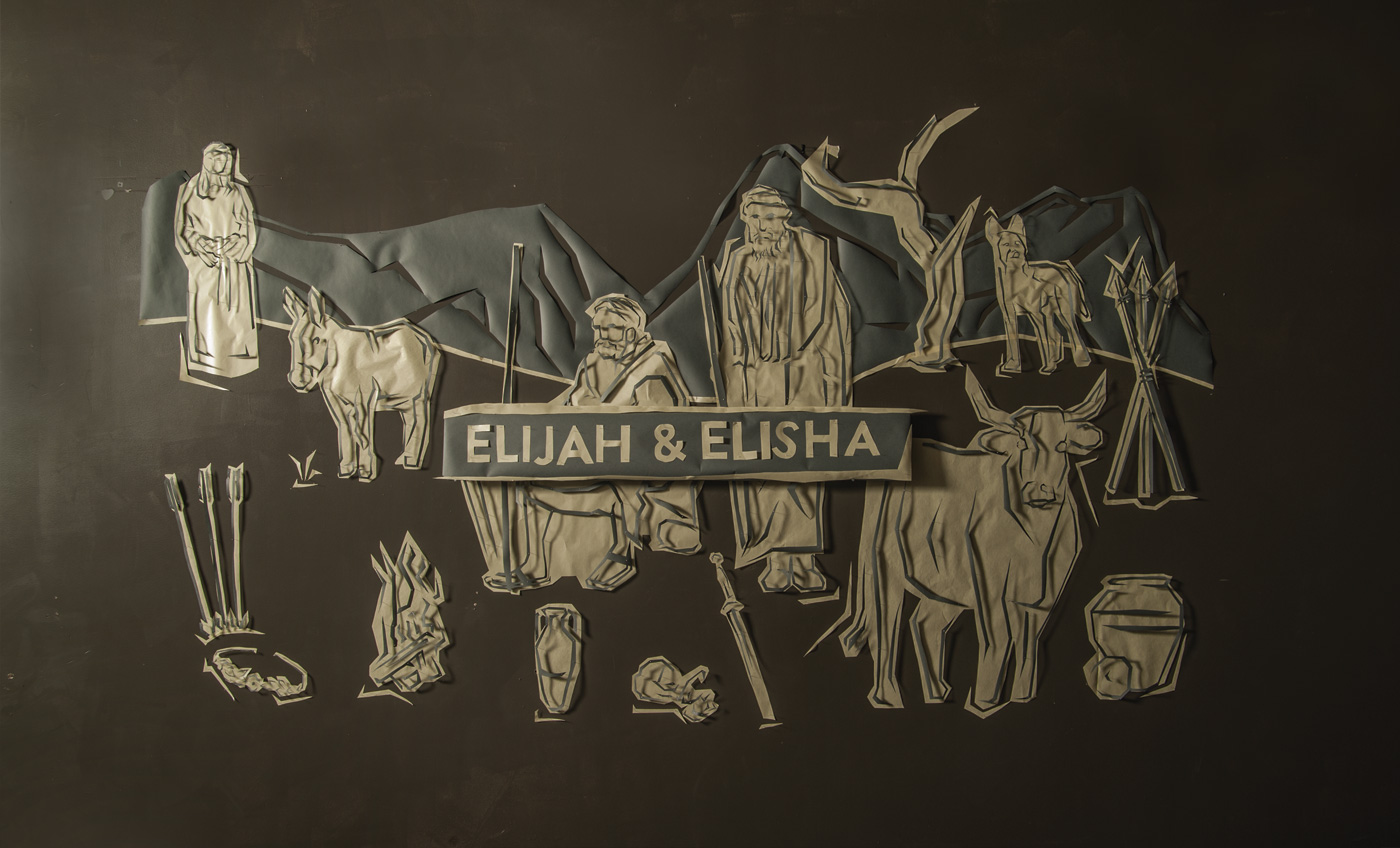 Large cut paper mural