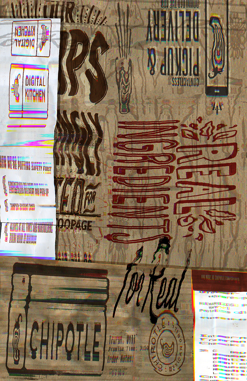 Distorted poster of Chipotle' packaging