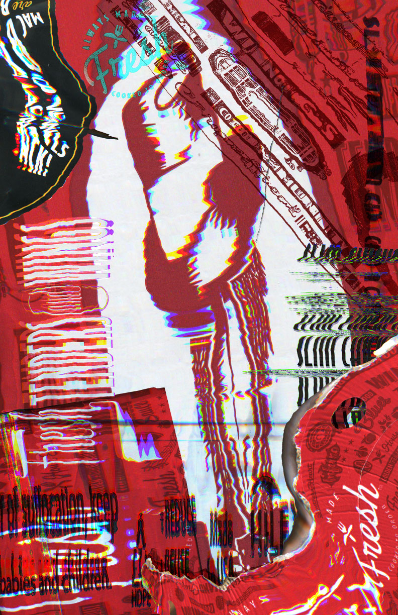 Distorted poster of Slim Chicken packaging