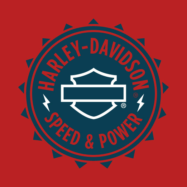 Full Color Spikey badge with Harley shield in the center