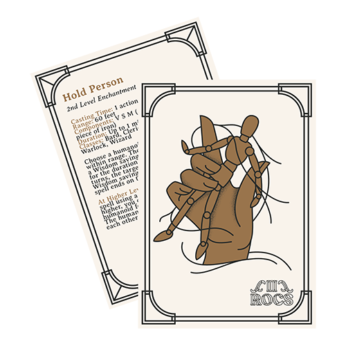 front and back of Hold Person Card