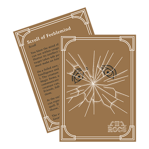 front and back of Scroll of Feeblemind Card