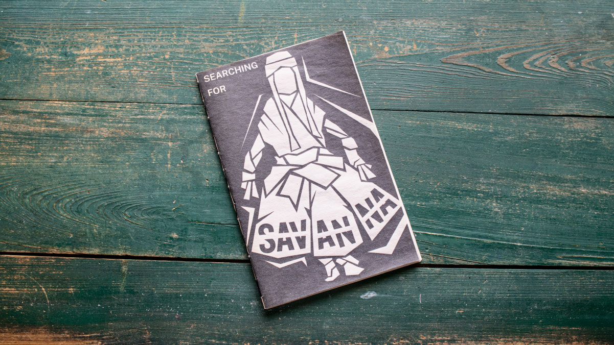 Zine cover on green table